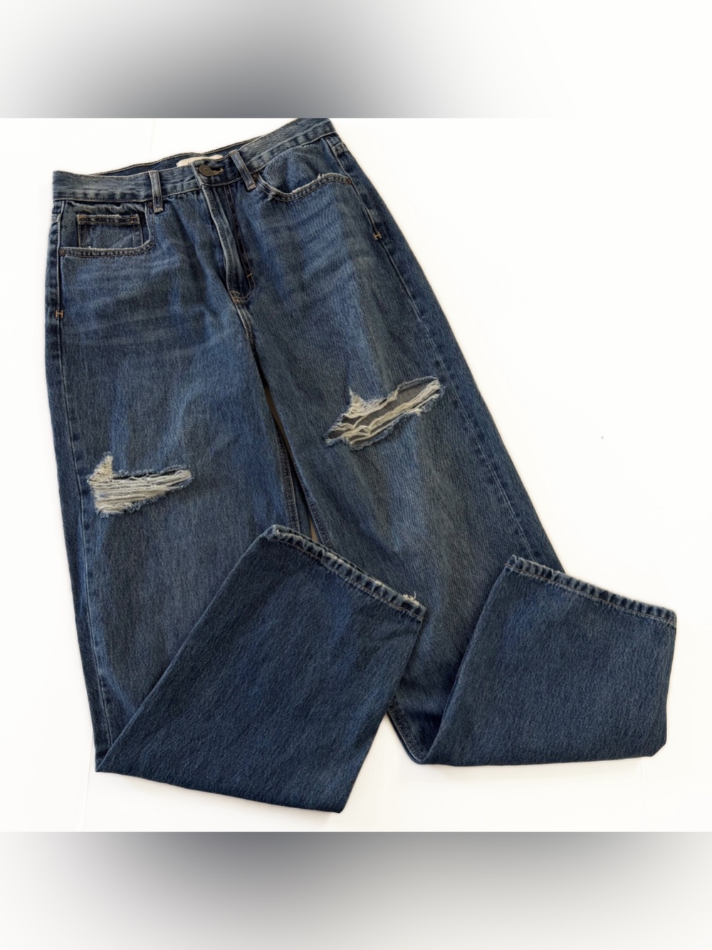 Hidden Buckle BKE Jeans Womens 25 High Rise Baggy Wide Leg Distressed
